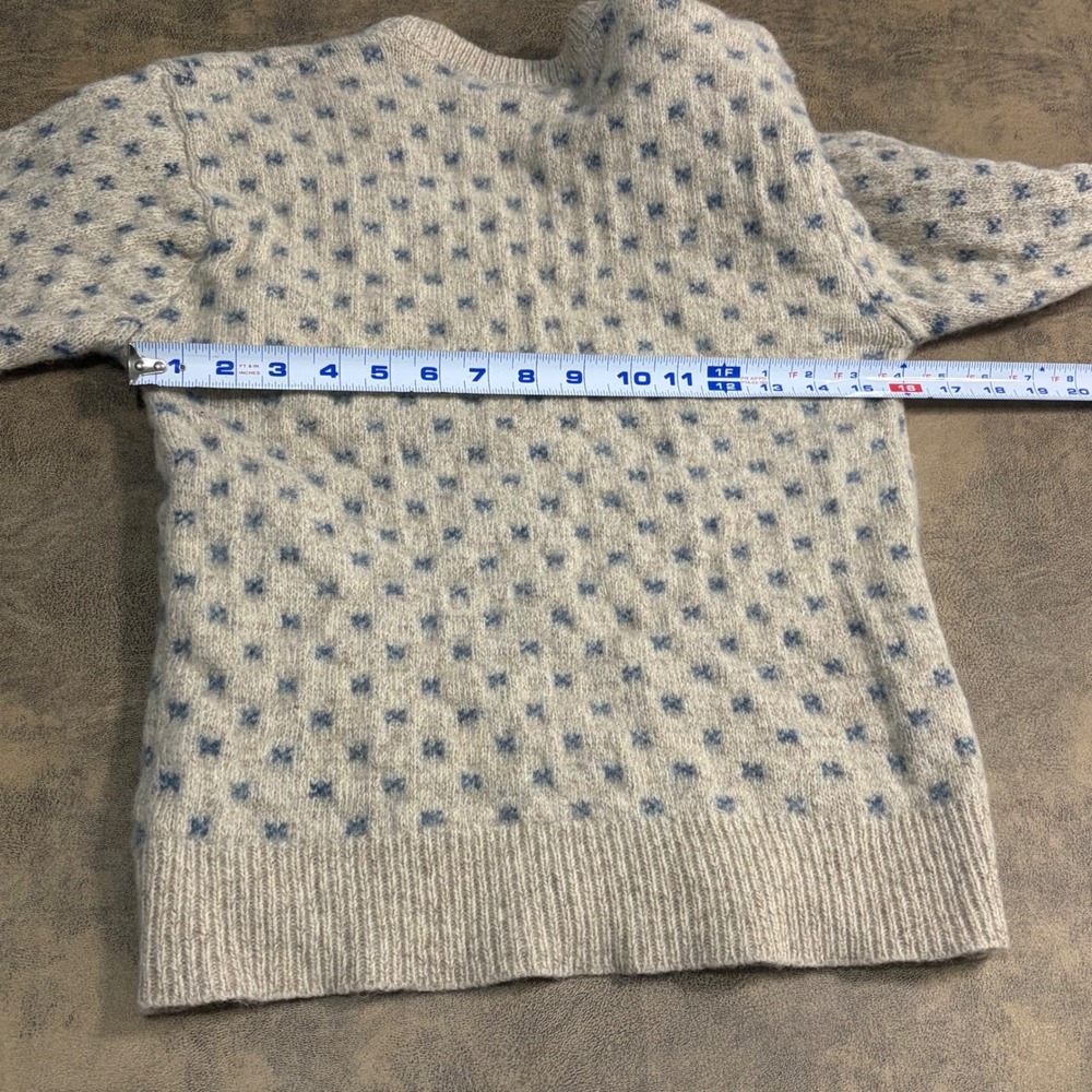 Eddie Bauer Sweater Womens Medium Oatmeal Vintage 1989 Wool Blend Cat Intarsia - Picture 6 of 12